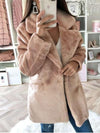 Pure Loose Plush Lapel Long sleeve Coats