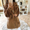 Pure Loose Plush Lapel Long sleeve Coats