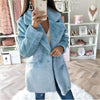 Pure Loose Plush Lapel Long sleeve Coats