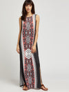 Ethnic Print Side Slit Maxi Dress