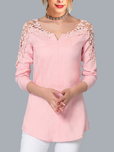 Fashion V Neck Lace Strapless Woman Blouses