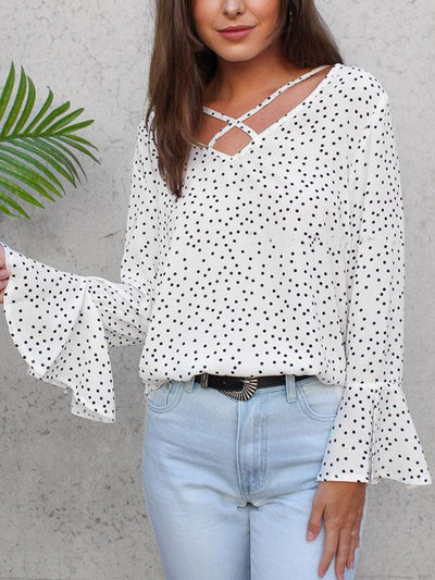 Casual Wave Point Chiffon Blouse