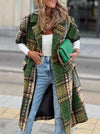 Fashion Long Sleeve Big Lapel Jacket Printed  Long Coats