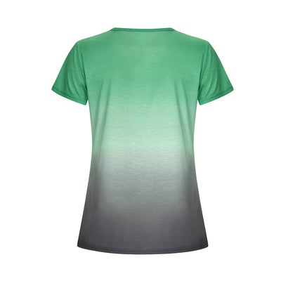 Women's loose round neck gradient t-shirts