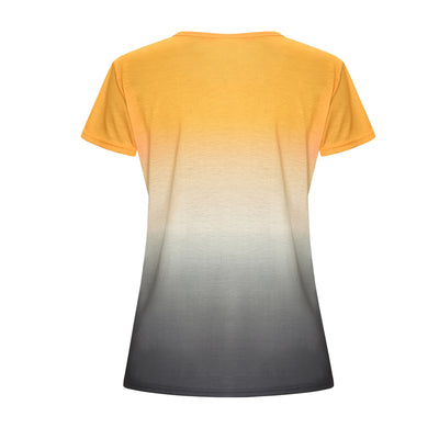 Women's loose round neck gradient t-shirts