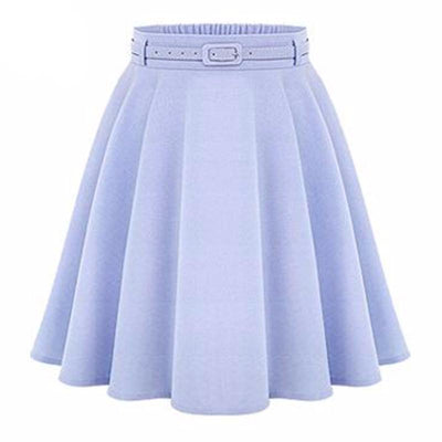 High Waist Knee Length Pleated Skirt