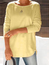 Crew Neck Solid Casual Shirts & Tops